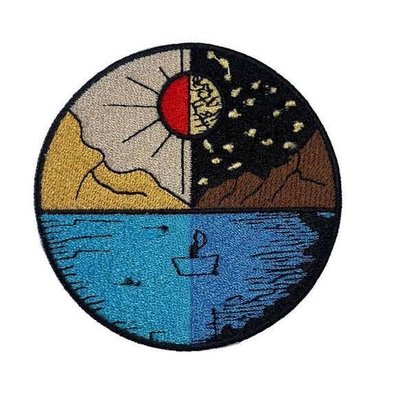 Accessories - Day Night Explore Outdoor Ocean Mountains Sea Lake Embroidered Patch